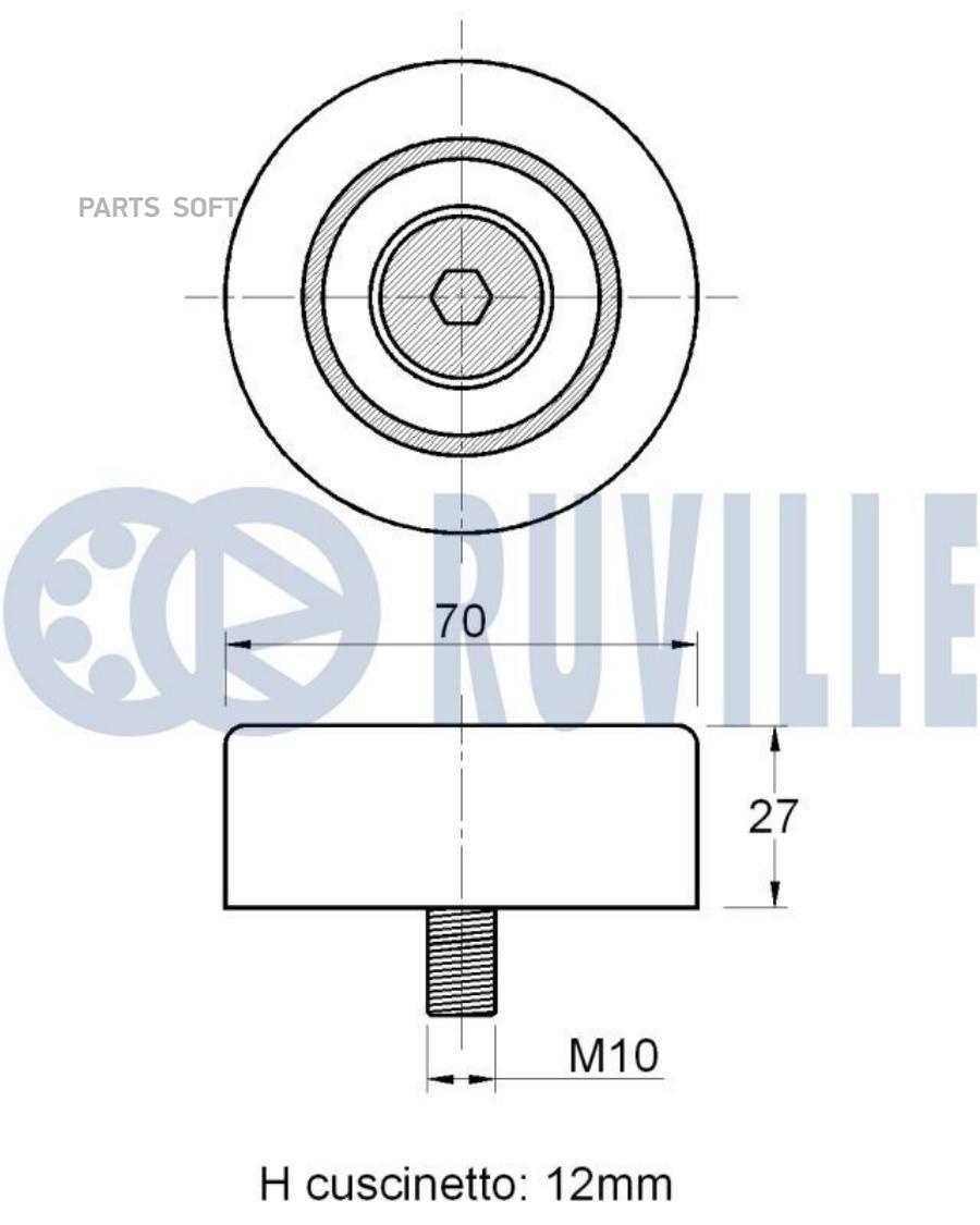 

Ролик Руч.Ремня Hyundai Sonata/Trajet 2.0 Crdi 02- 1Шт Ruville 541844