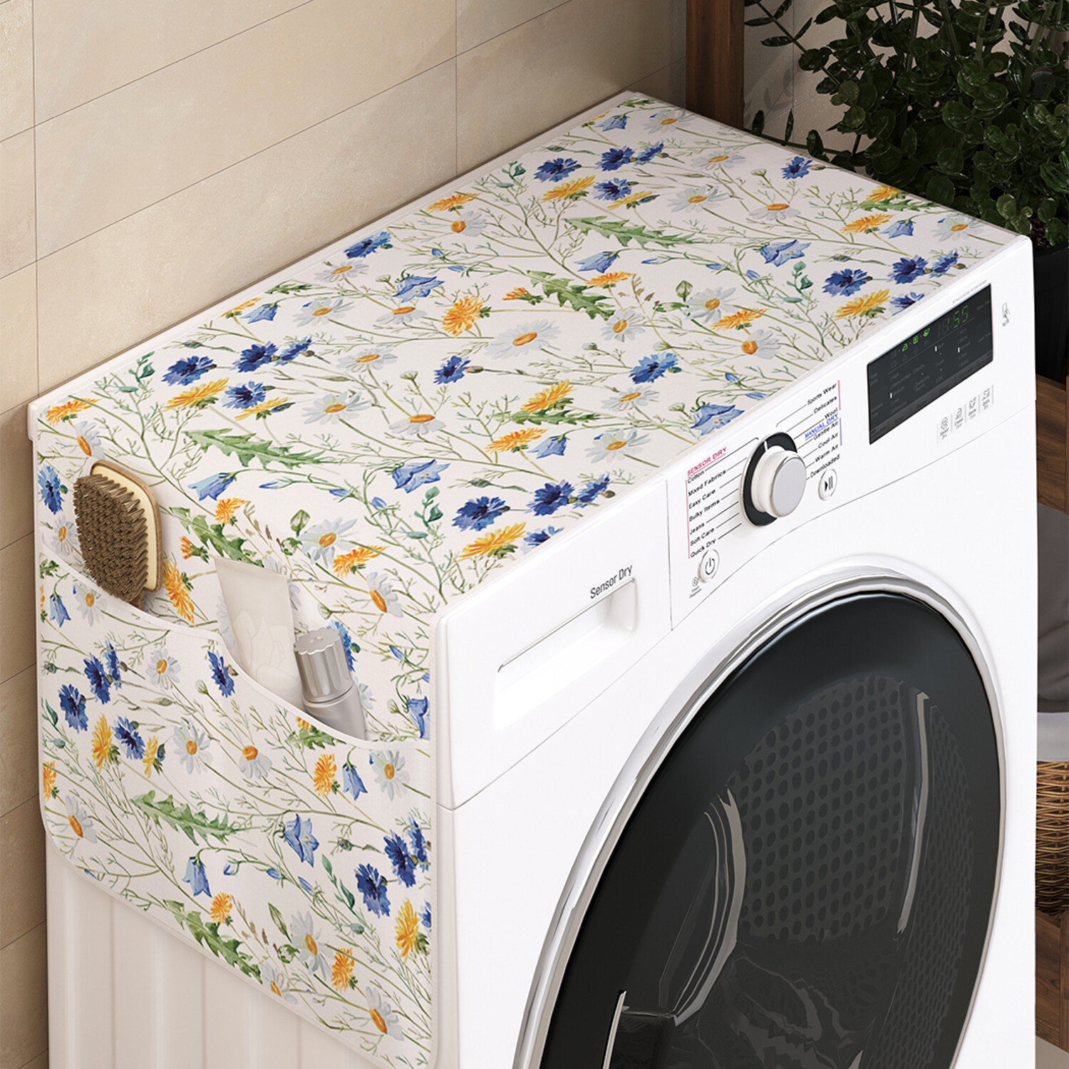 

Чехол накидка для стиральной машины Ambesonne с рисунком 35 на 120, Полевые цветы