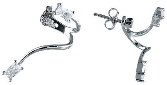 

Серьги женские из серебра Джей Ви ME12727A, фианит, ME12727A