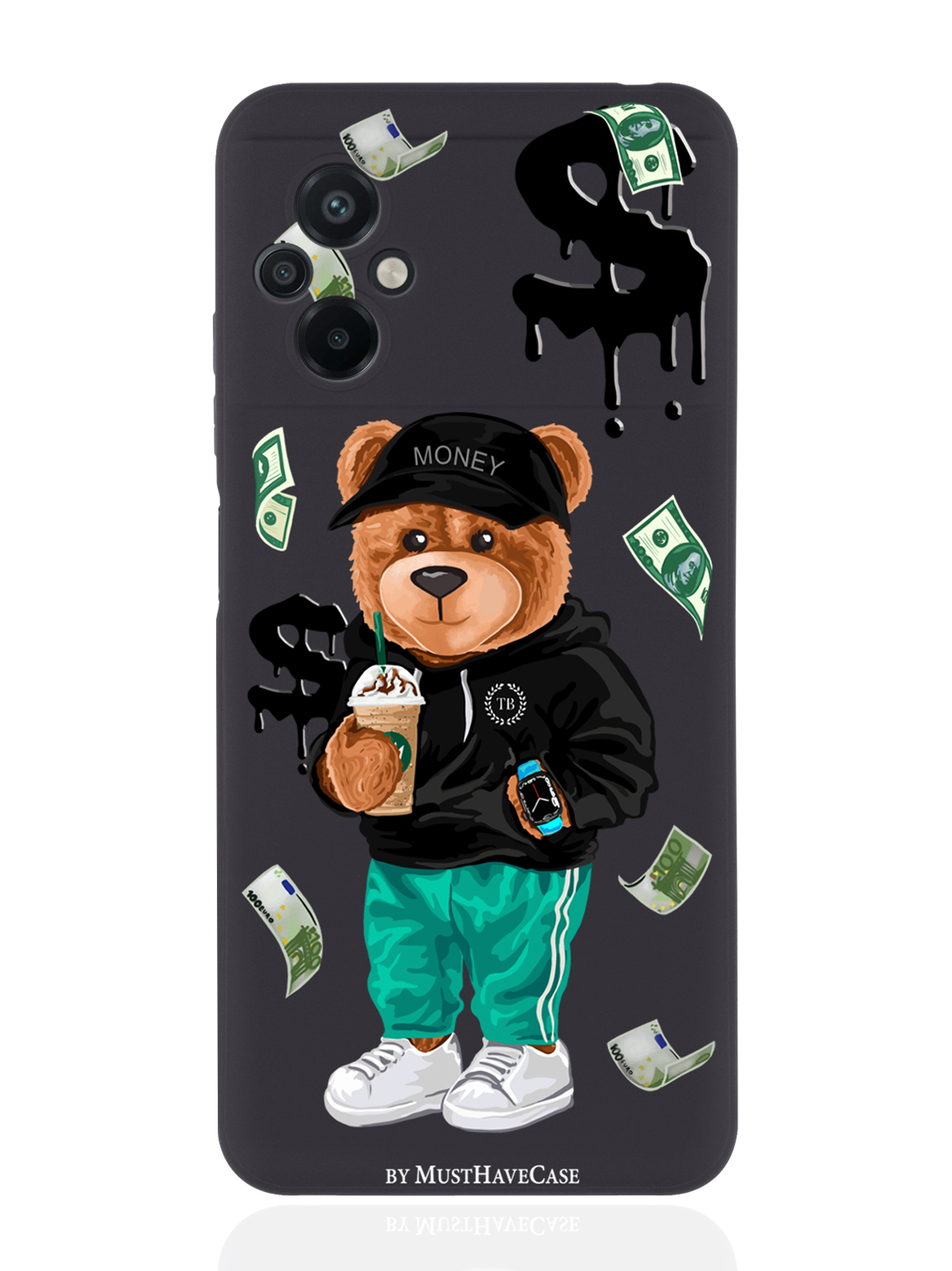 фото Чехол musthavecase для poco m5 tony bear/мишка тони черный