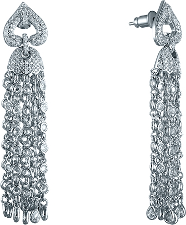 

Серьги женские из серебра Джей Ви SE-B0660, фианит, SE-B0660