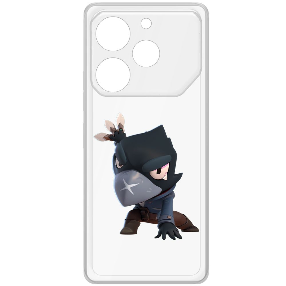 

Чехол-накладка Krutoff Clear Case Brawl Stars-Ворон для TECNO Pova 6 Pro, Прозрачный