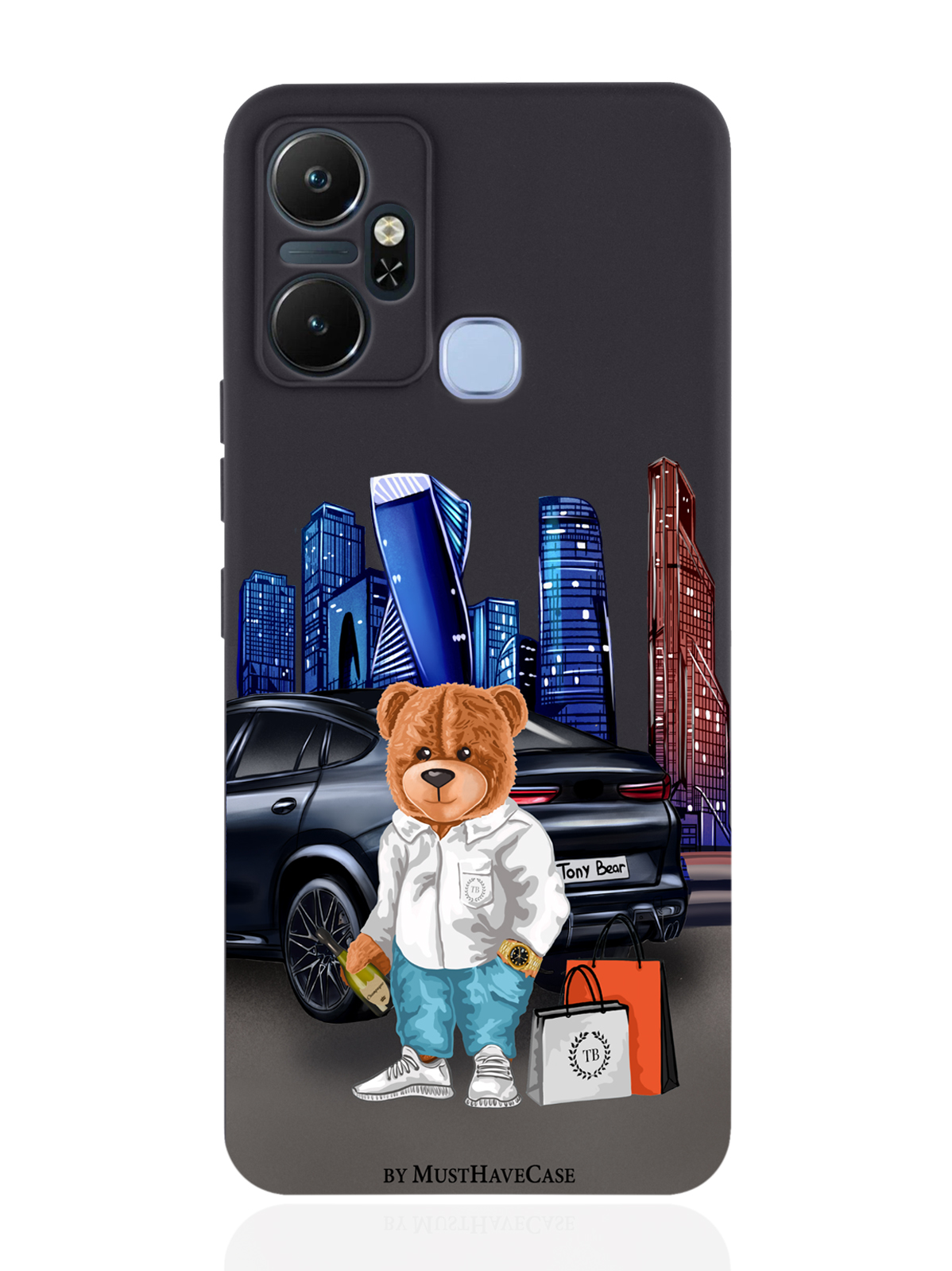 

Чехол MustHaveCase для Infinix Smart 6 Plus Tony Moscow city/Тони Москва Сити черный, Черный;синий;коричневый