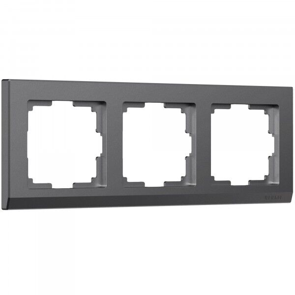 Рамка для розетки и выключателя Werkel Stark W0031864 графит матовый на 3 поста лицевая панель для сенсорного выключателя и розетки 2 клавиши livolo bb c7 c2 sr 15