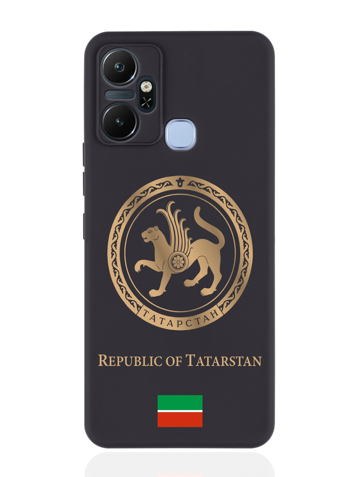 

Чехол SignumCase для Infinix Smart 6 Plus Золотой Герб Татарстана черный, Золотистый;черный