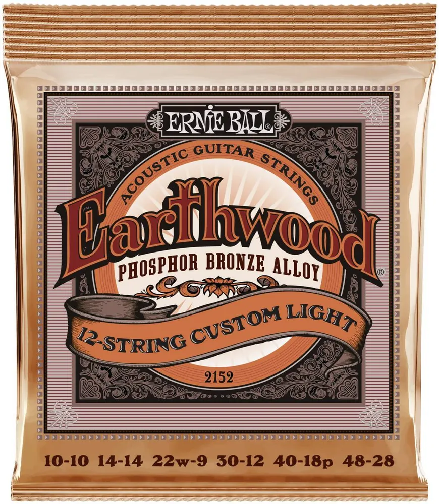 

Струны для 12 струнной акустической гитары ERNIE BALL 2152 Earthwood Phosphor Bronze Custo