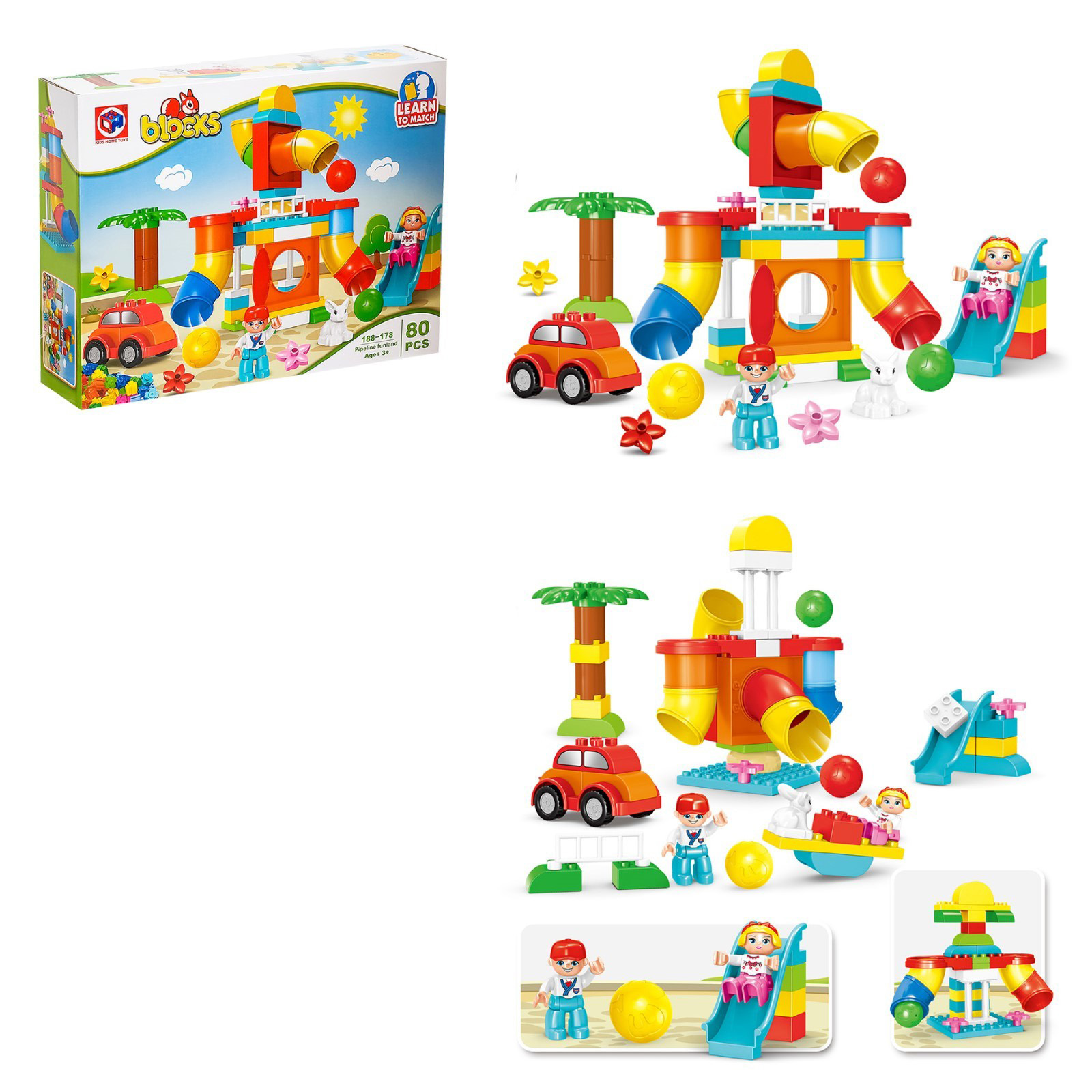 фото Конструктор kids home toys забавные лабиринты, 80 деталей 4371513