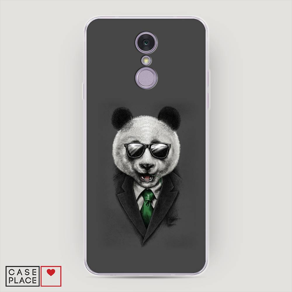 

Чехол Awog на LG Q7 (Plus, Alpha) "Деловая панда", Серый;зеленый, 83550-10