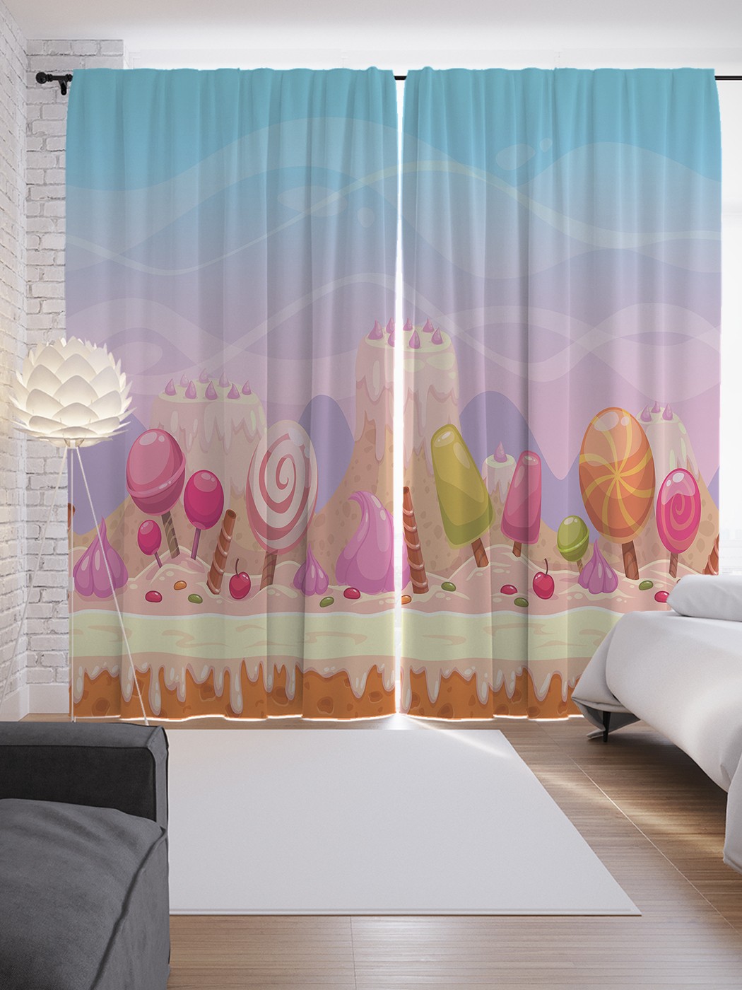 

Шторы JoyArty с фотопечатью "Украшение тортика" из сатена, 290х265 см, Украшение тортика