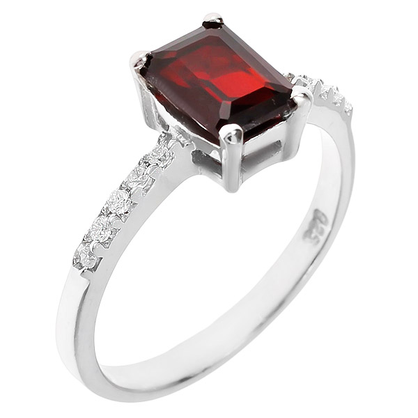 

Кольцо из серебра р. , Balex Jewellery 1410931377, гранат/фианит, 1410931377