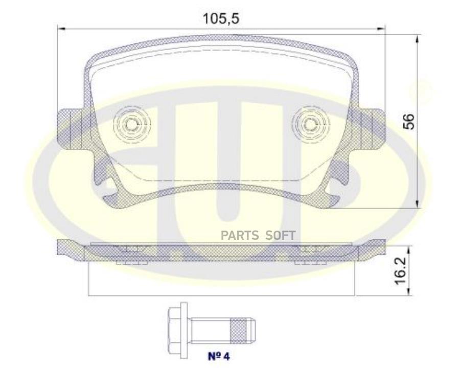 

Колодки Зад Audi A3 Диск 16 03-. Vw Touran Диск 15 03- Eco-Line 1Шт