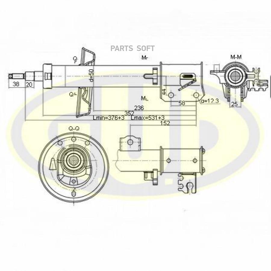 

Амортизатор Перед Газовый Opl Vectra B 95-03 R 1Шт G.U.D. Gsa333715