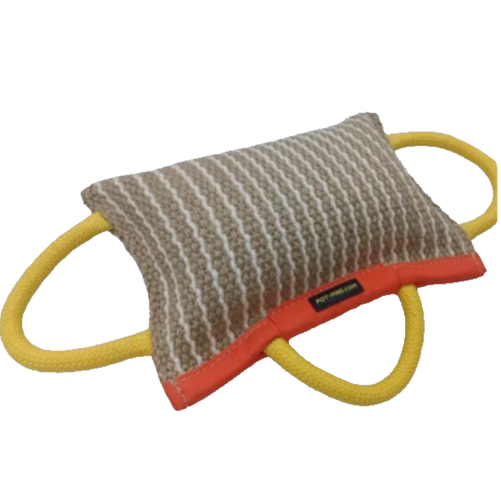 

Игрушка для собак ForDogTrainers Дрессировочная подушка, бежевая, джут, 38x14x24 см
