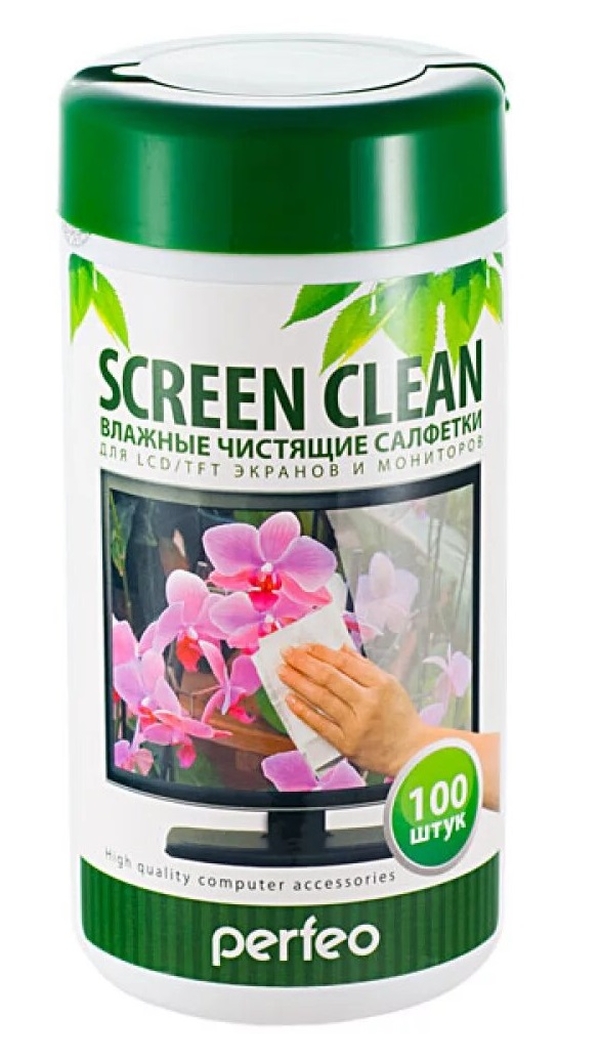 фото Влажные салфетки perfeo screen clean для lcd и tft экранов и мониторов 100 шт