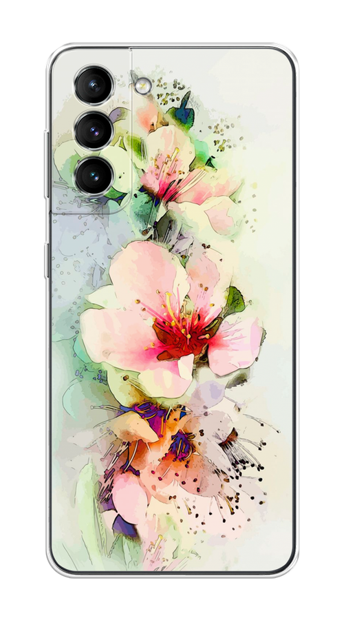 

Чехол на Samsung Galaxy S21 "Нежные цветы", Зеленый;розовый, 2101850-2