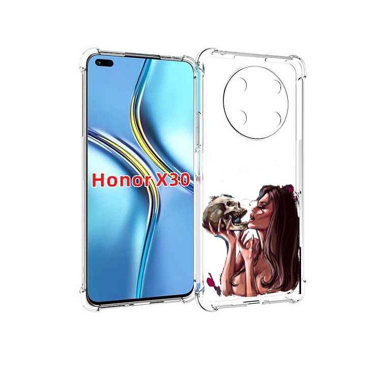 

Чехол MyPads девушка-модель-с-черепом для Honor X30 / Magic4 Lite 5G, Прозрачный, Tocco