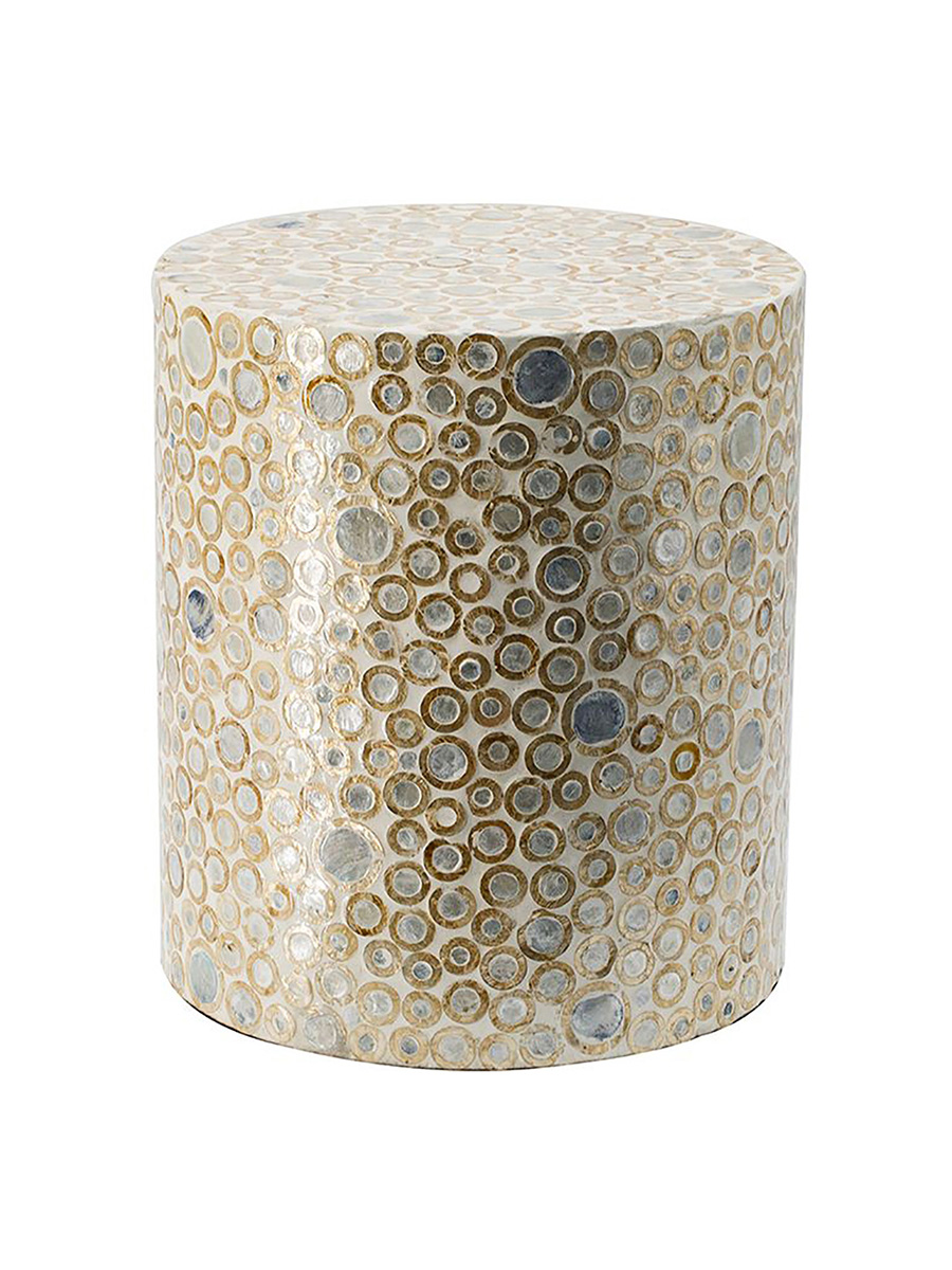 

Столик Glasar с отделкой раковинами устриц 35x35x40 см, МДФ