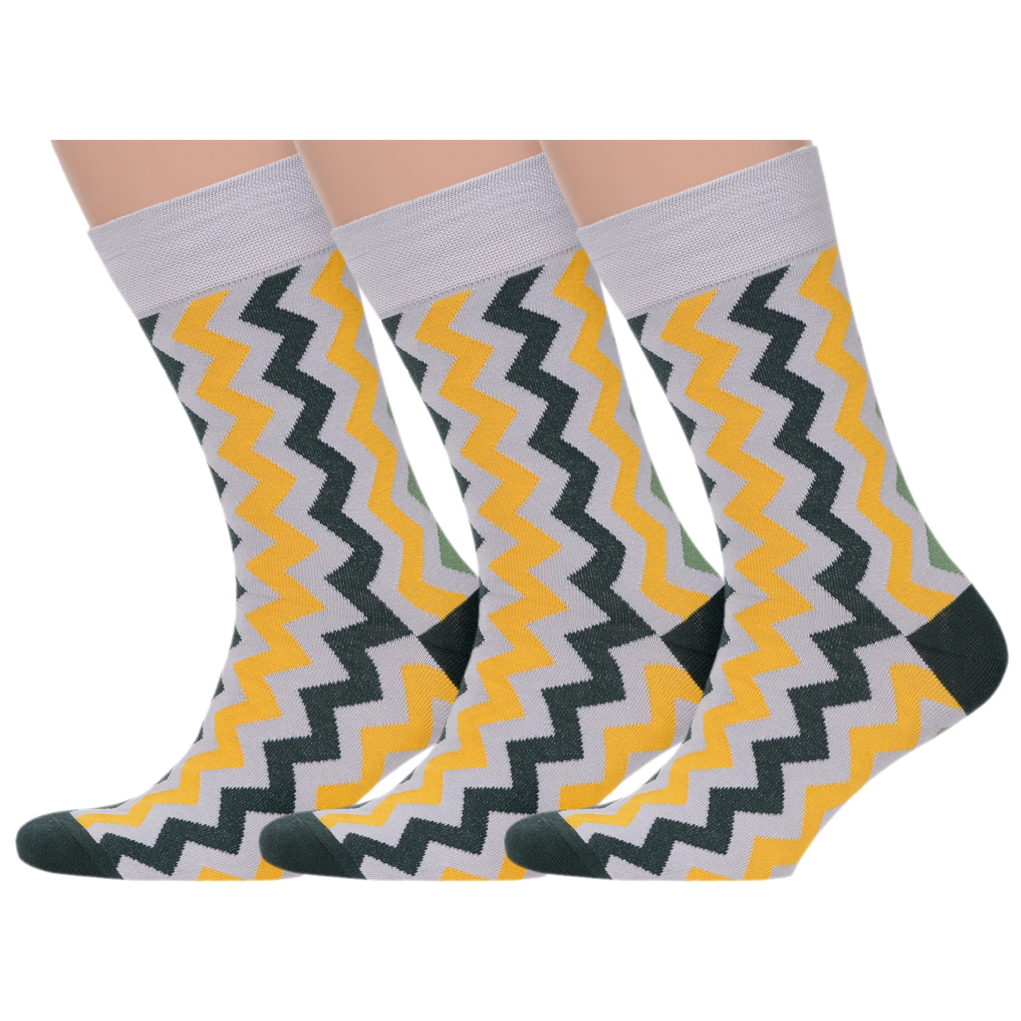 

Комплект носков мужских MoscowSocksClub msk3-М40 разноцветных 27, Серый;желтый;зеленый, msk3-М40