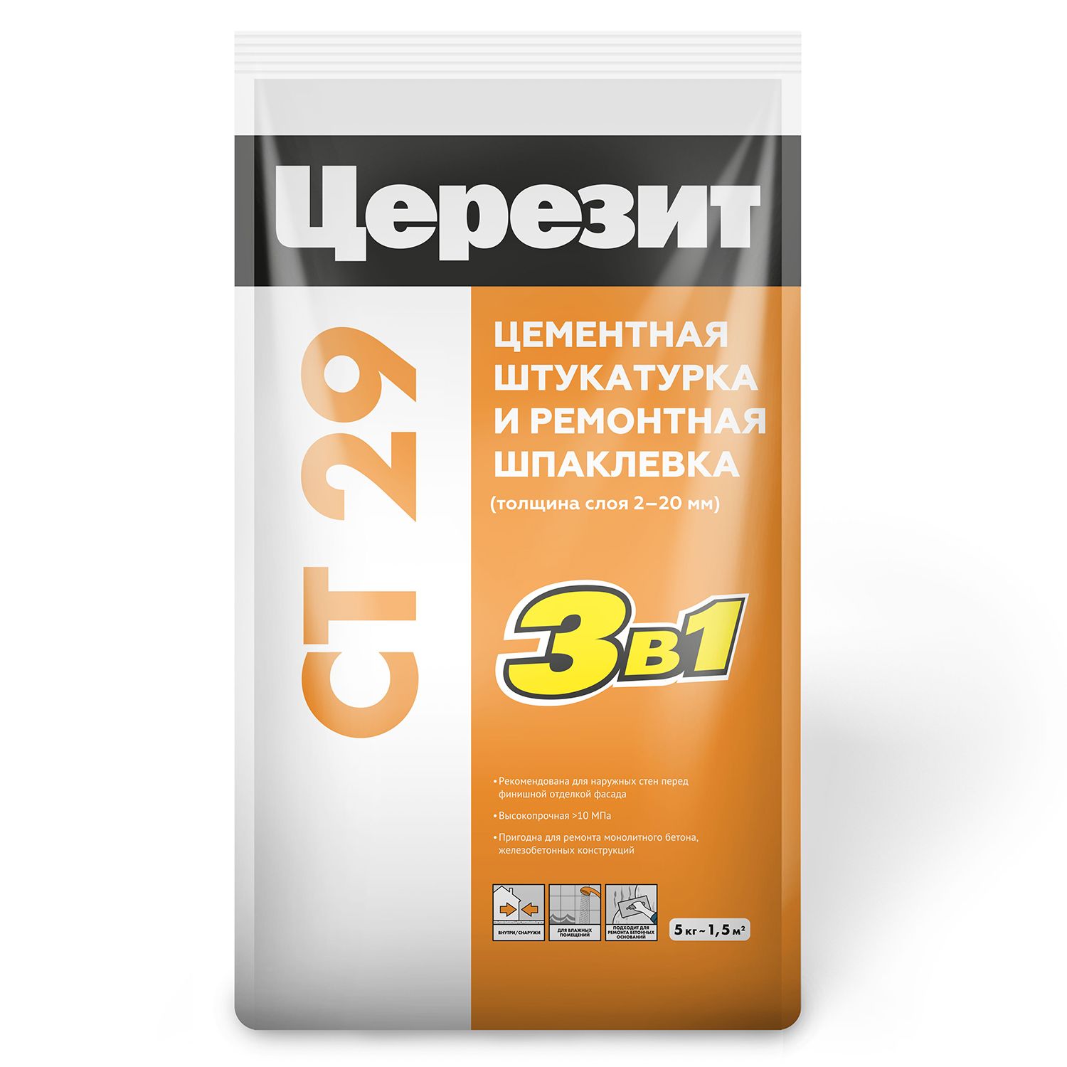 

Штукатурка ЦЕРЕЗИТ цементная СТ 29, 5кг