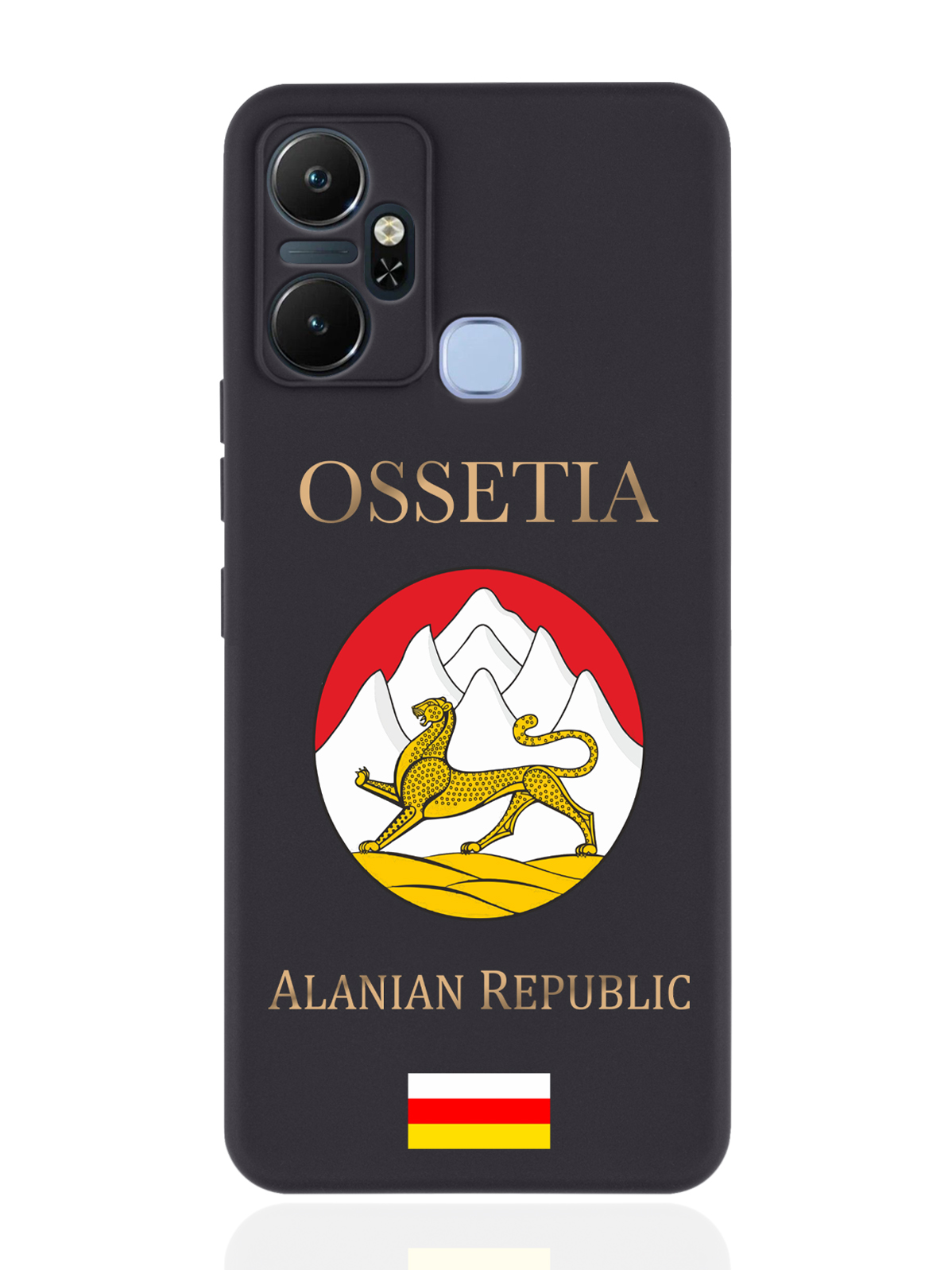 

Чехол MustHaveCase для Infinix Smart 6 Plus Герб Северной Осетии черный, Черный;желтый;красный