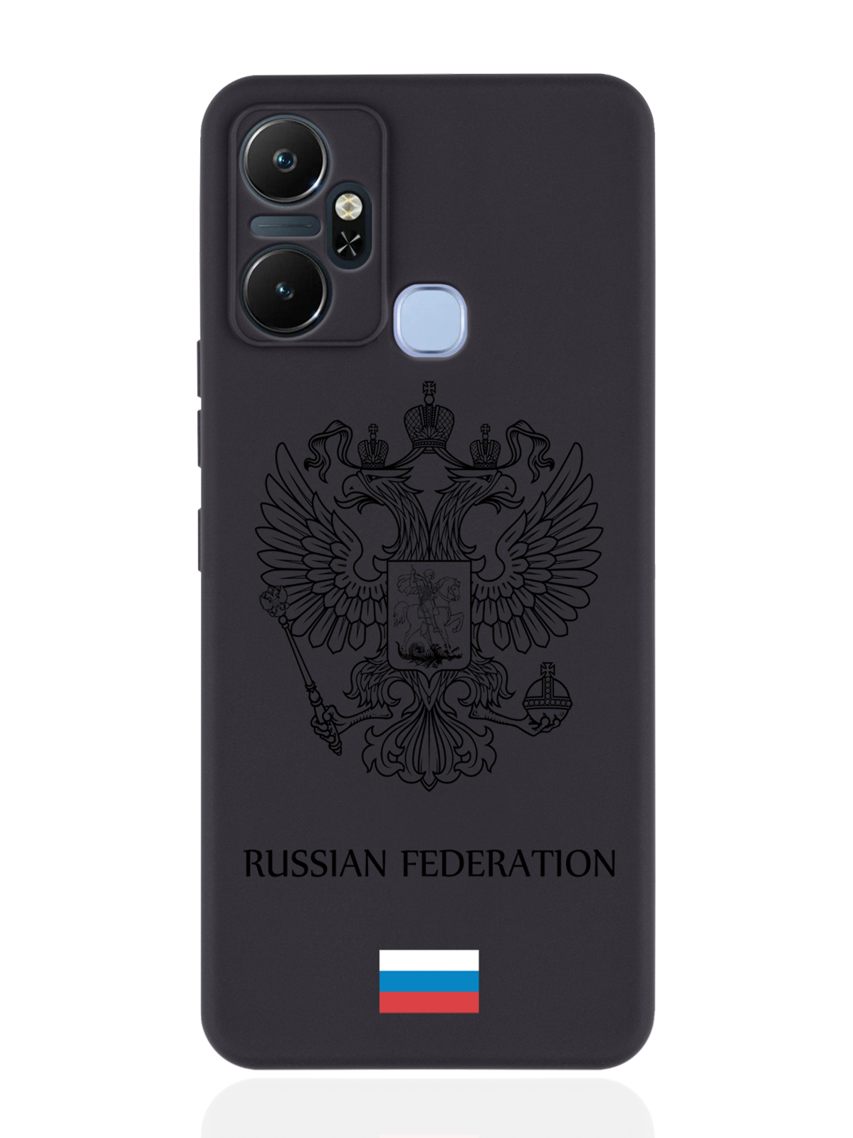 фото Чехол musthavecase для infinix smart 6 plus черный лаковый герб россия черный