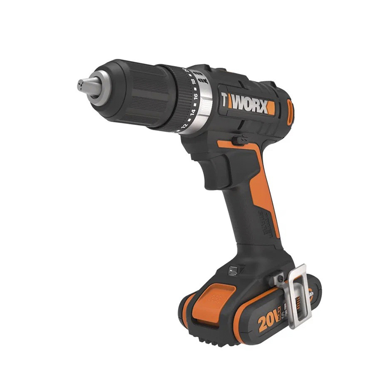 Дрель-шуруповерт ударная аккумуляторная WORX WX370, 50Нм, 20В, 2Ач x1, ЗУ 2А, кейс дрель шуруповерт worx ударная аккумуляторная wx352 9