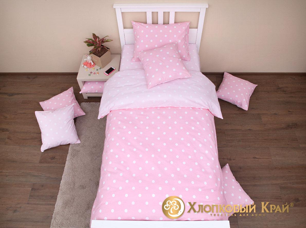 фото Комплект постельного белья "merci pink" 1,5 спальный хлопковый край