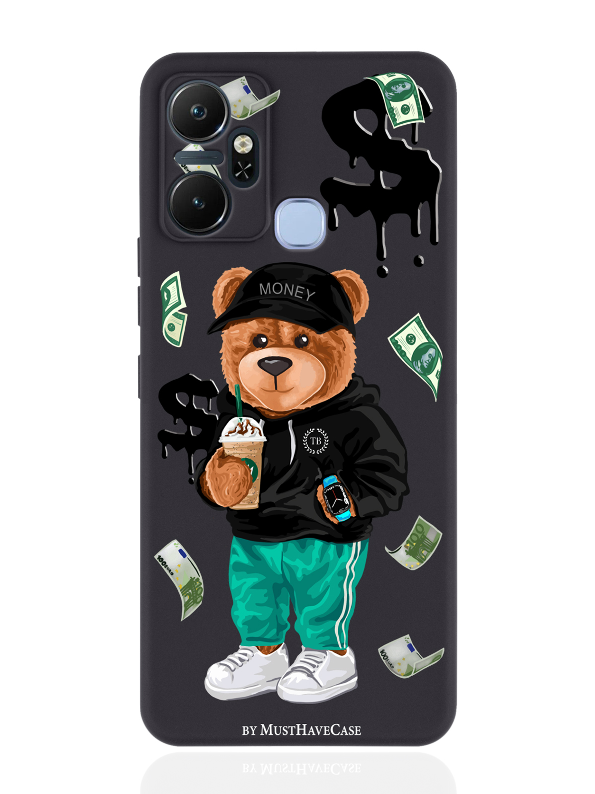 фото Чехол musthavecase для infinix smart 6 plus tony bear/мишка тони черный