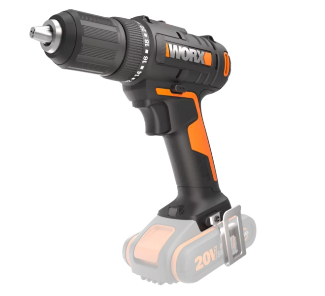 Дрель-шуруповерт аккумуляторная WORX WX108.9, 50Нм, 20В, без АКБ и ЗУ дрель шуруповерт аккумуляторная бесщёточная worx switchdriver 2 0 wx177 9 50нм 20в без акб и зу