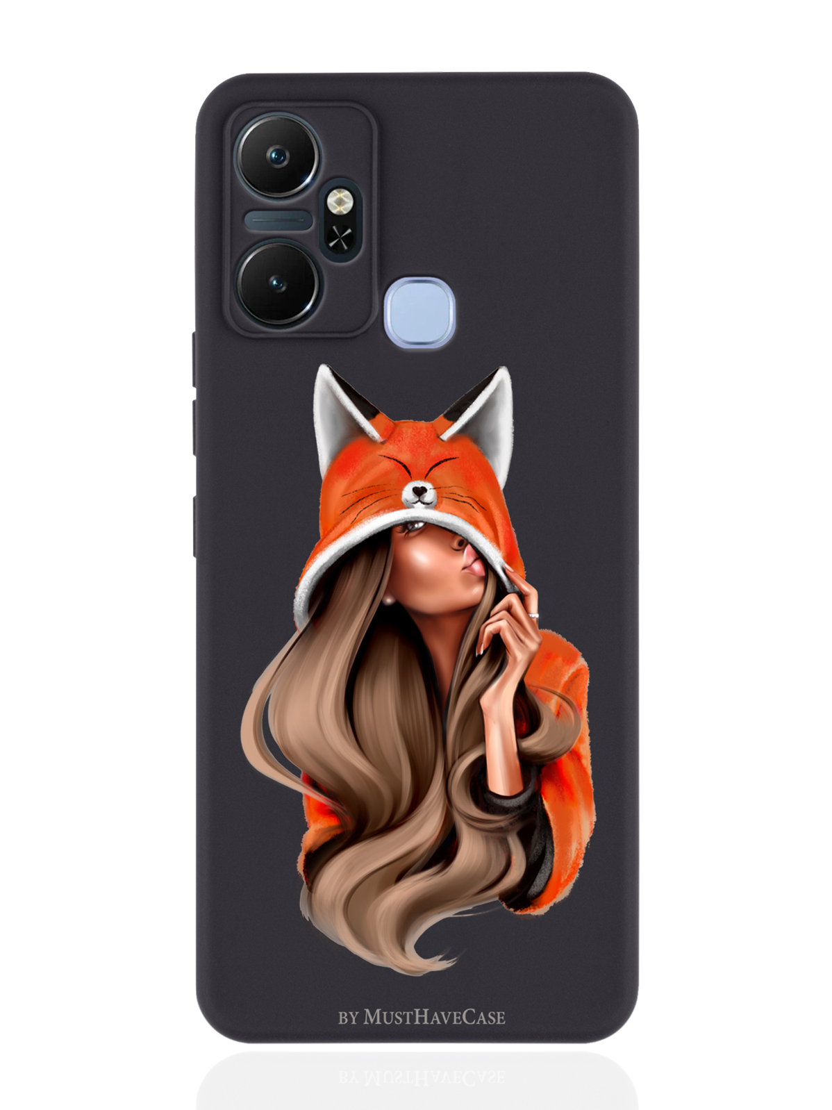 

Чехол MustHaveCase для Infinix Smart 6 Plus Foxy Girl/Лисичка черный, Оранжевый;черный