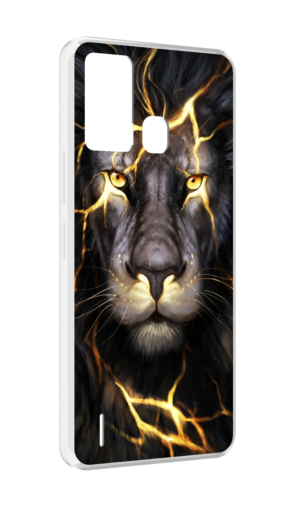 Чехол MyPads Светящийся-лев мужской для ITEL S16 / ITEL Vision 1 Pro