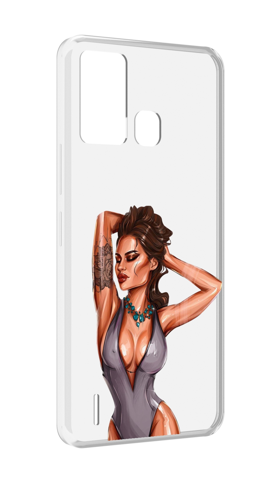 

Чехол MyPads Роскошная-девушка женский для ITEL S16 / ITEL Vision 1 Pro, Прозрачный, Tocco