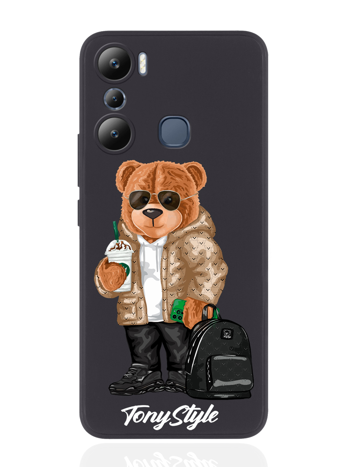 

Чехол Tony Style для Infinix Hot 20i Tony Style в очках черный, Коричневый;черный;белый