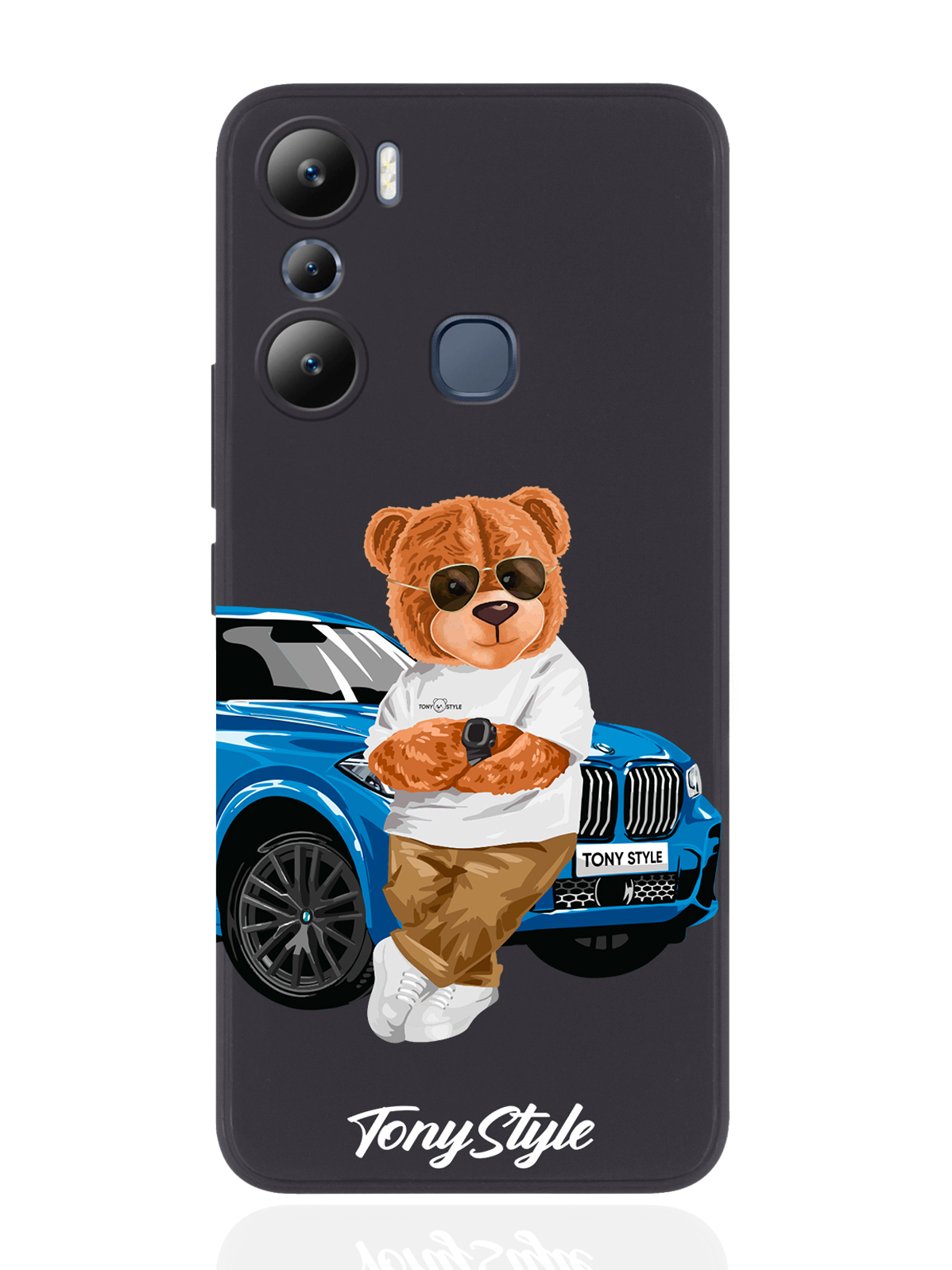 

Чехол Tony Style для Infinix Hot 20i Tony Style с машиной черный, Голубой;коричневый;белый