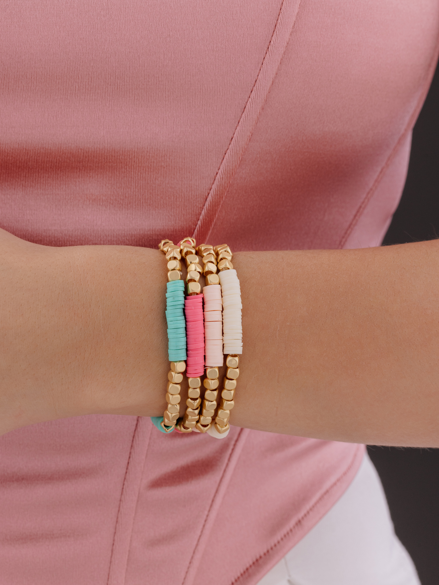 Комплект браслетов из каучука и лески р.15-19 Zephyra BA18, бусины