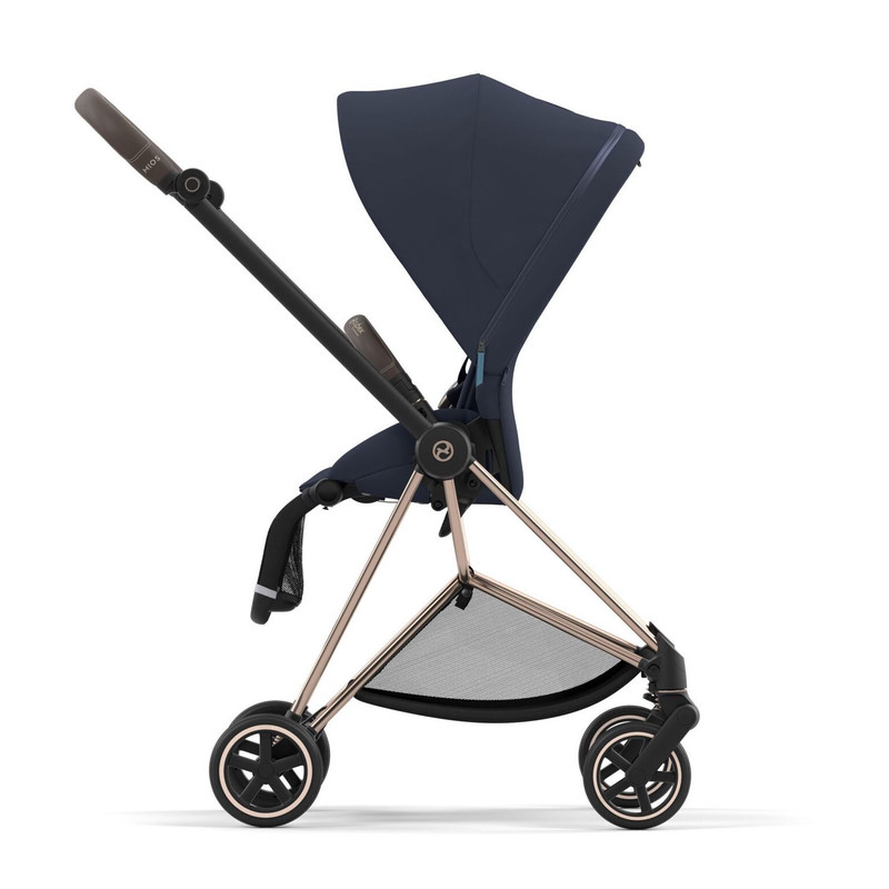 фото Прогулочная коляска cybex mios 3, шасси rose gold/ручка brown, nautical blue
