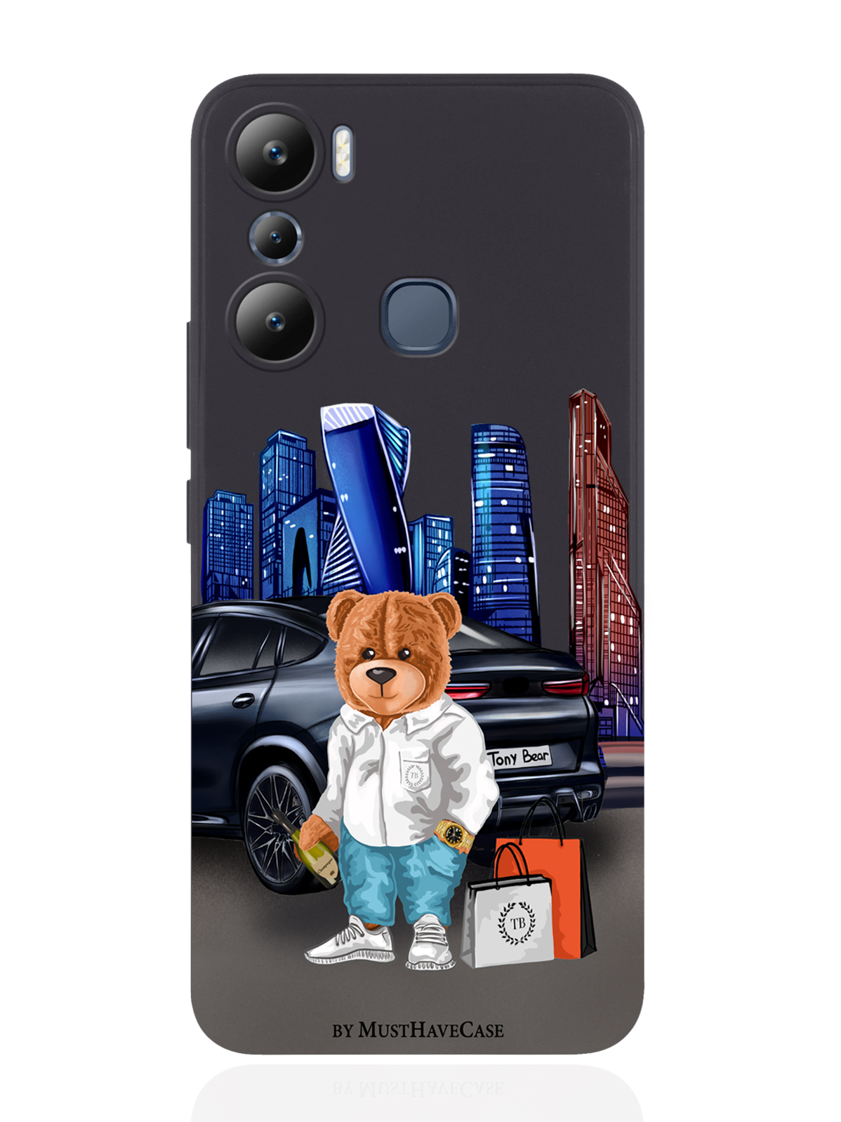 

Чехол MustHaveCase для Infinix Hot 20i Tony Moscow city/Тони Москва Сити черный, Черный;синий;коричневый