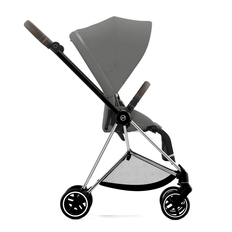 фото Прогулочная коляска cybex mios 3, шасси chrome/ручка brown, soho grey