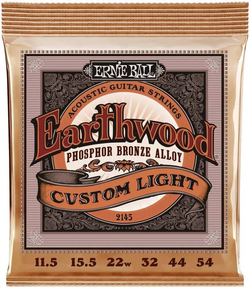 

Струны для акустической гитары ERNIE BALL 2145 Earthwood Phosphor Bronze Custom Light 11.5