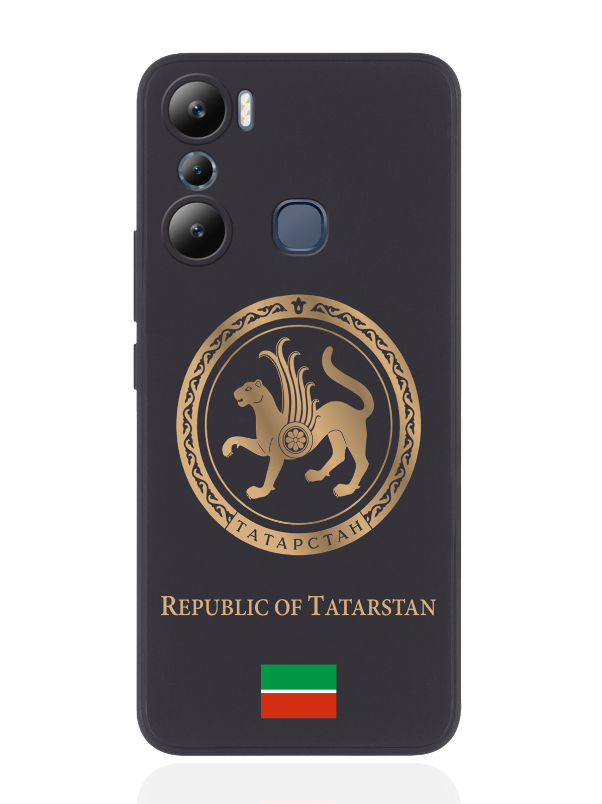

Чехол SignumCase для Infinix Hot 20i Золотой Герб Татарстана черный, Золотистый;черный