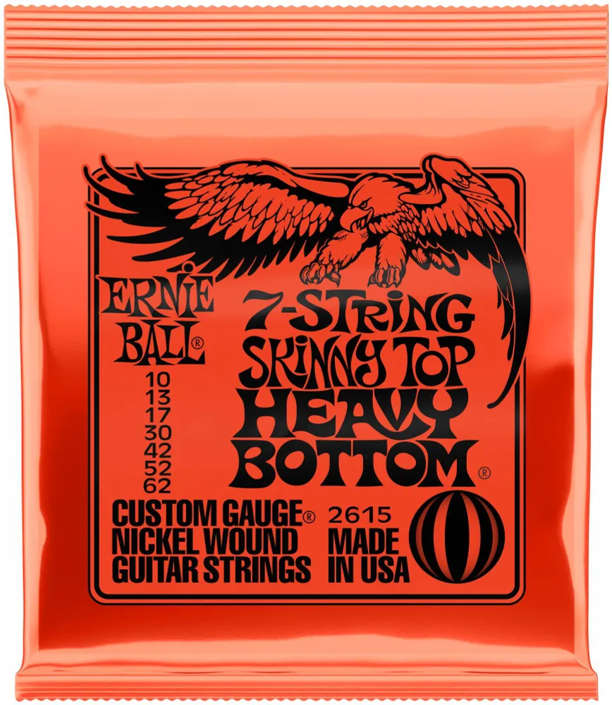 

Струны для 7 струнной электрогитары ERNIE BALL 2615 Nickel Wound Slinky Skinny Top Heavy B