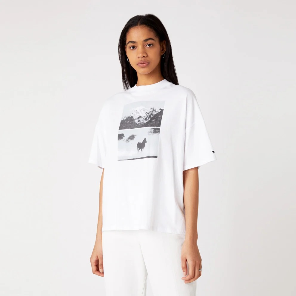 

Футболка женская Wrangler HIGH RIB GIRLFRIEND WHITE белая 4XL
