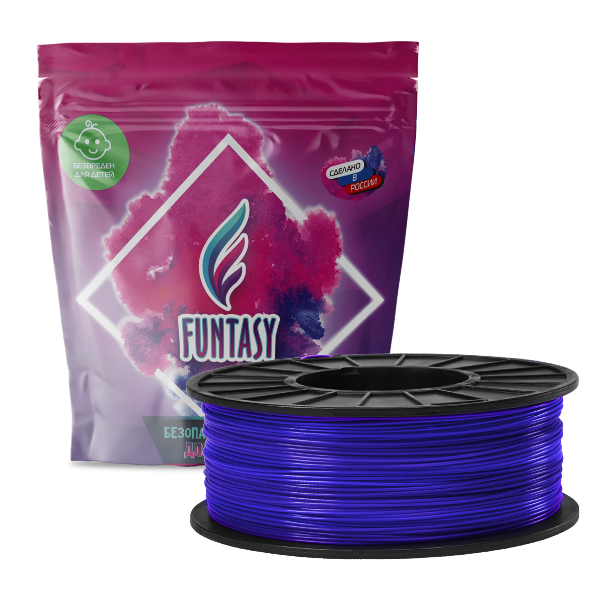 

Пластик в катушке Funtasy PETG,1.75 мм,1 кг, цвет Сапфир, PETG-1KG