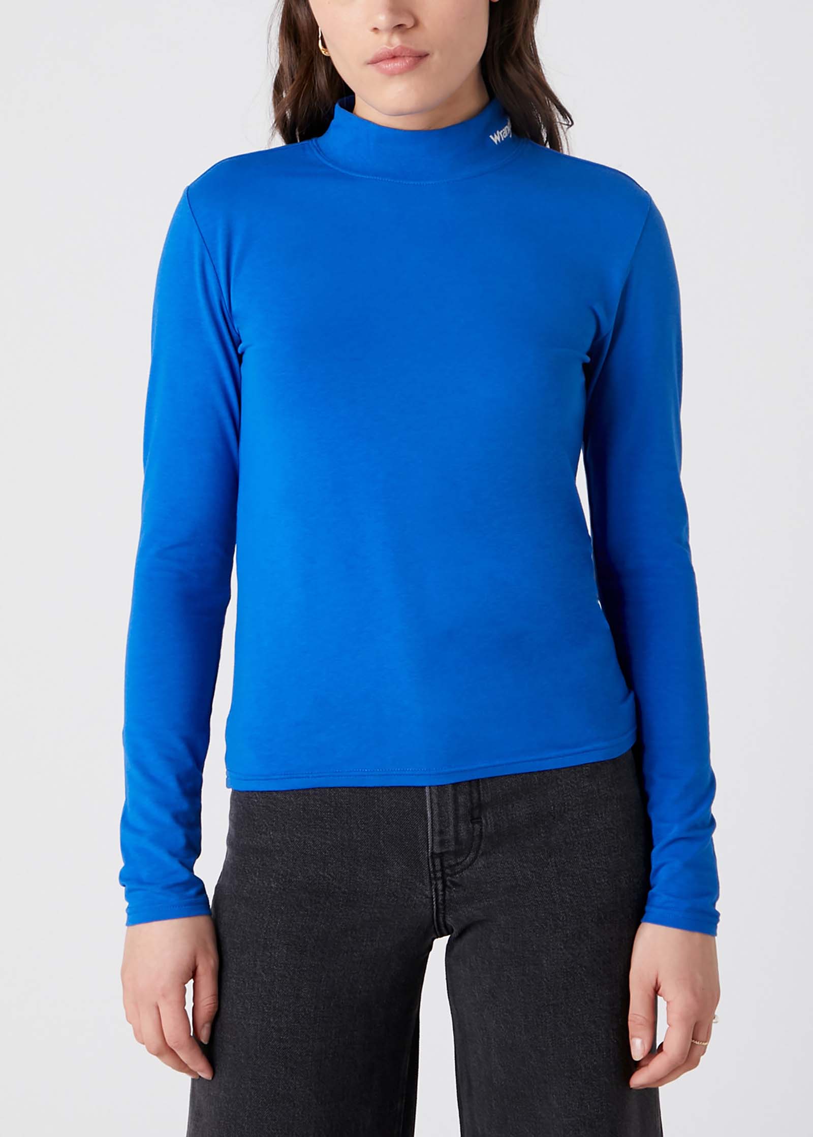 фото Водолазка женская wrangler high neck baby tee wrangler голубая xs