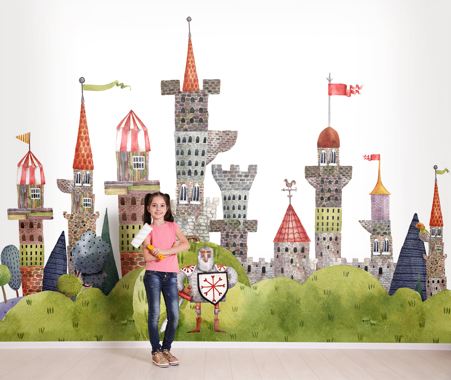 Фотообои Photostena Сказочный замок и рыцарь 3,5 x 2,6 м тени для девочки сказочный патруль