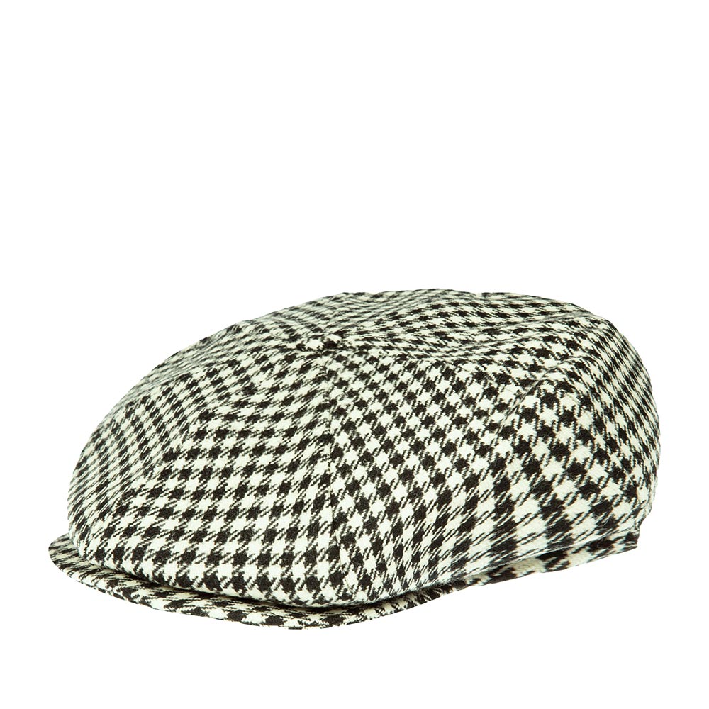 Кепка восьмиклинка унисекс LAIRD HOUNDSTOOTH BIG BAKER BOY черная/белая, р.63