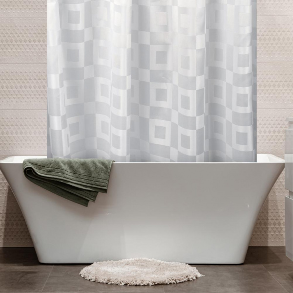 Штора для ванной тканевая, 180х200 см, занавеска для душа, ванной, полиэстер