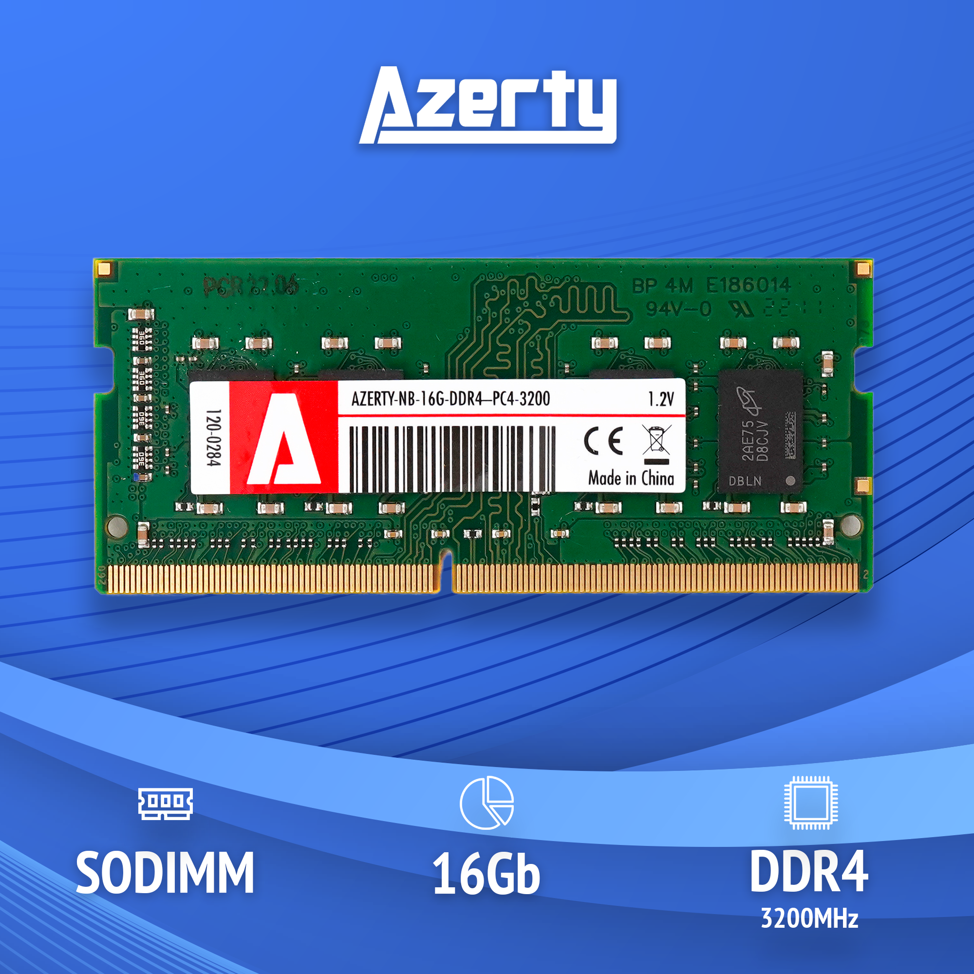

Оперативная память Azerty NB-16G-3200 (120-0284) DDR4 1x16Gb 3200MHz, NB-16G-3200