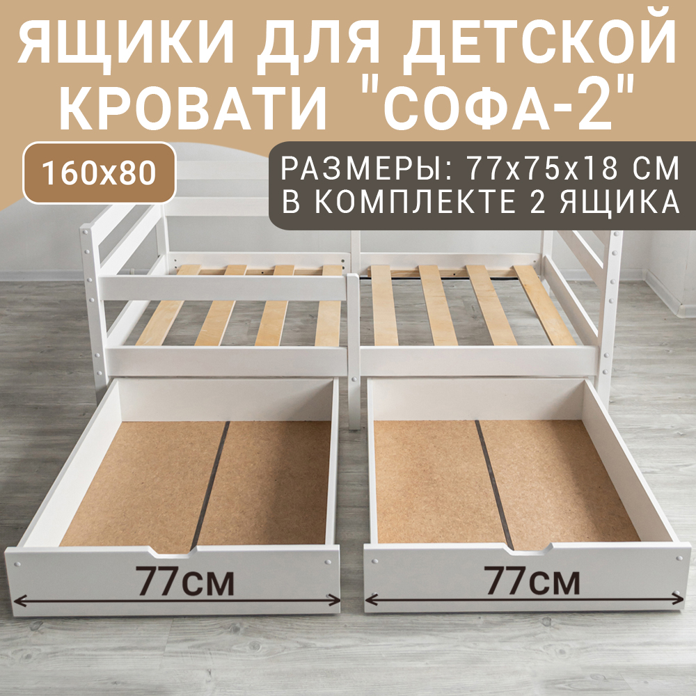 Выкатные ящики для кроватки ВОЛХАМ Софа-2 160х80 4484₽