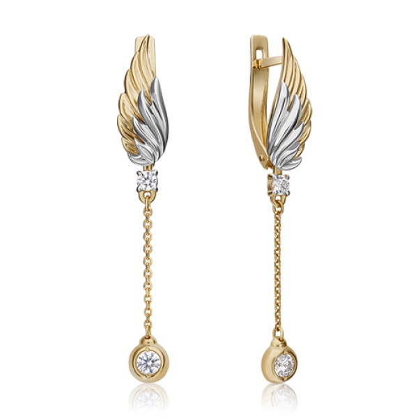 

Серьги подвески из красного золота с swarovski PLATINA jewelry 02-4333-00-501-1121-38, 02-4333-00-501-1121-38